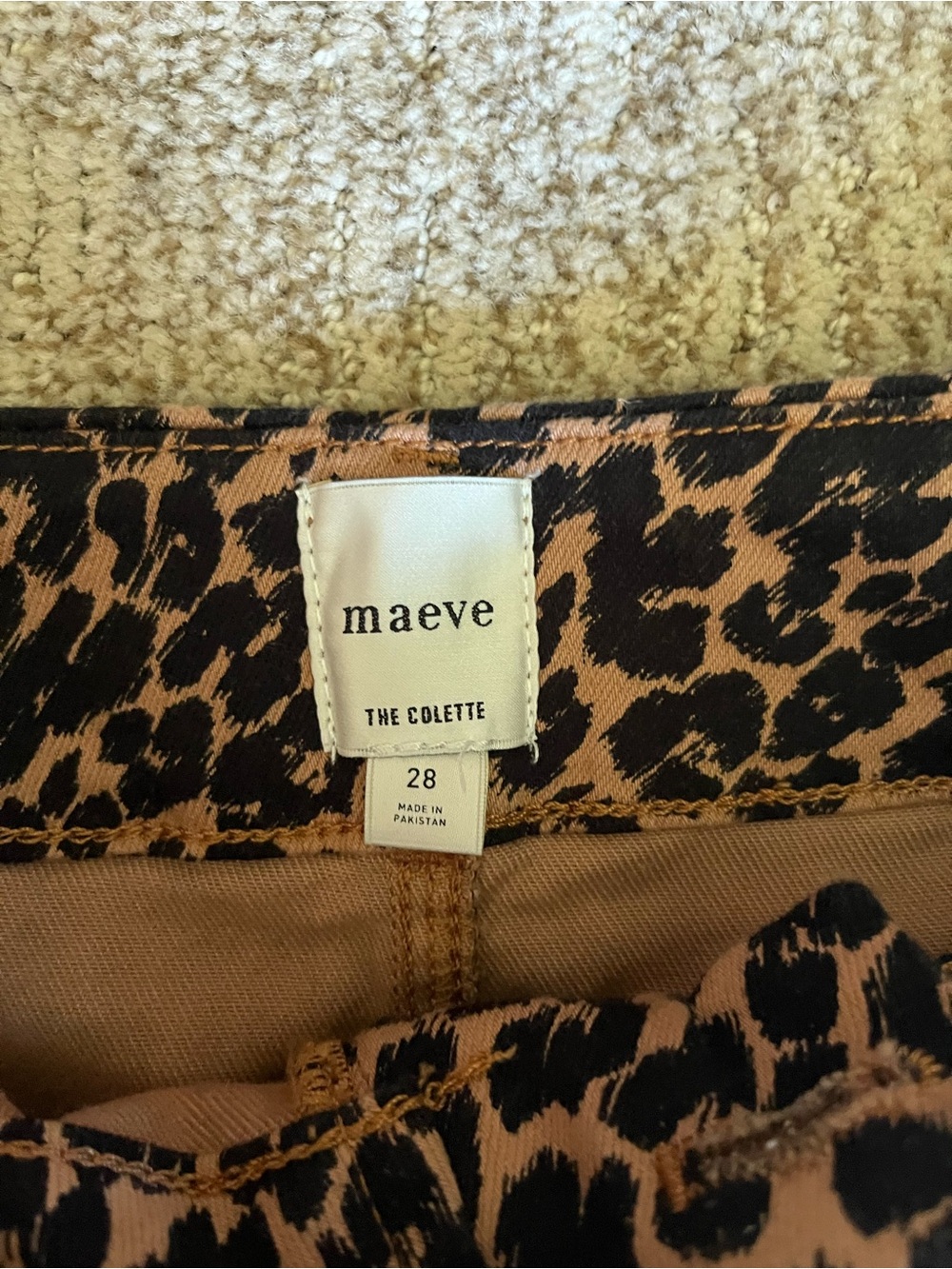 Maeve Colette High-Rise Wide-Leg Cropped Jeans in Leopard - Picture 7 of 8